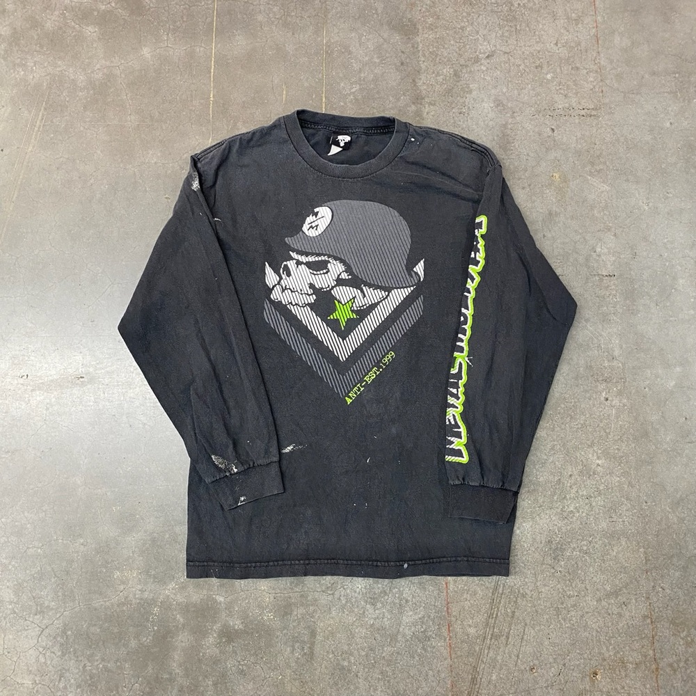 Metal Mulisha Skull Graphic Long Sleeve Shirt Black Y2K Mens XL